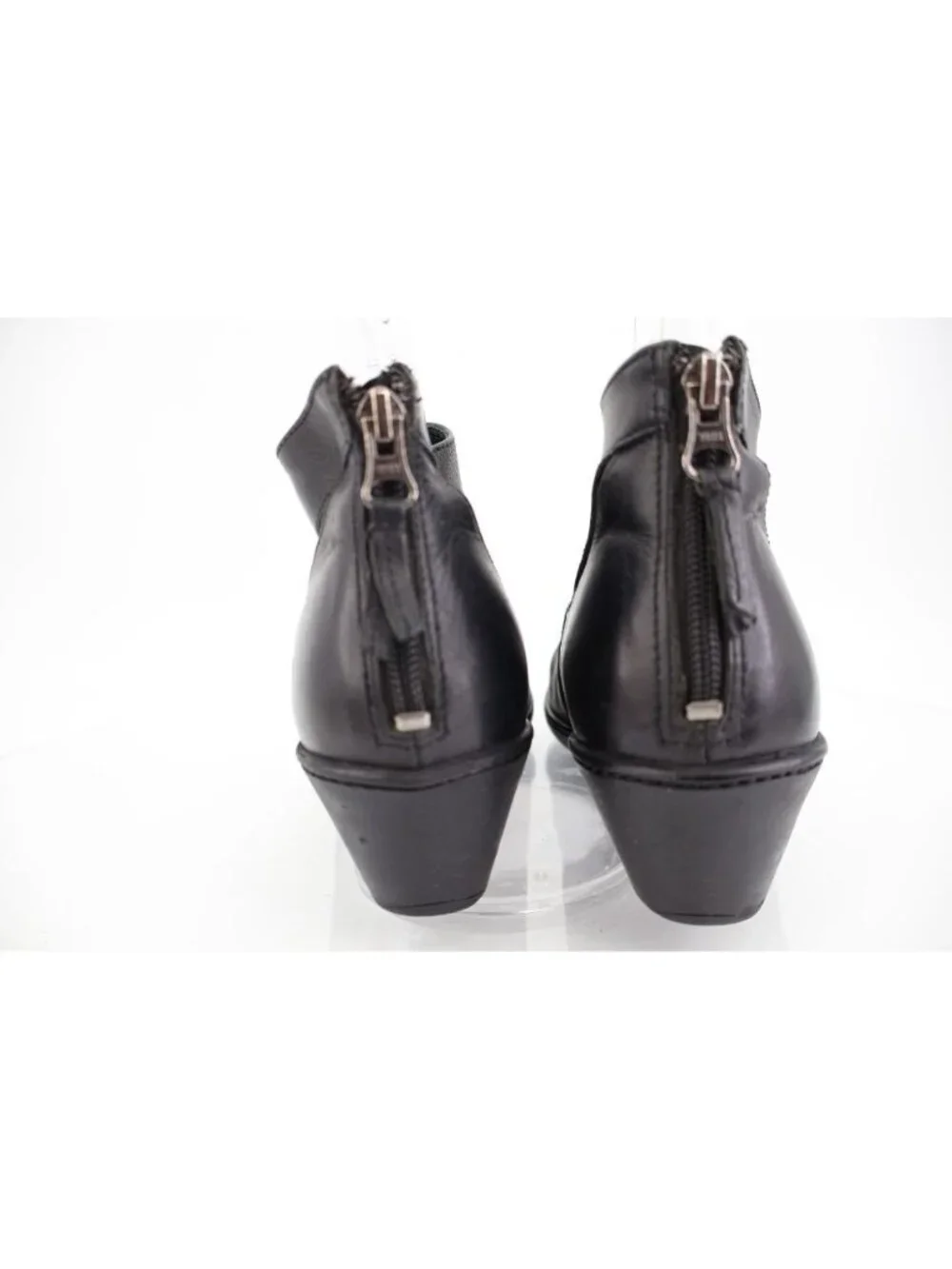 Dansko Women's Bonita Boots Size 38 7.5 Heel Black Leather Comfy Bootie Zip Up